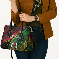 Vanuatu 46th Year Anniversary Leather Bag Vintage Grunge Vanuatu Flag Heritage LT9 - Polynesian Pride