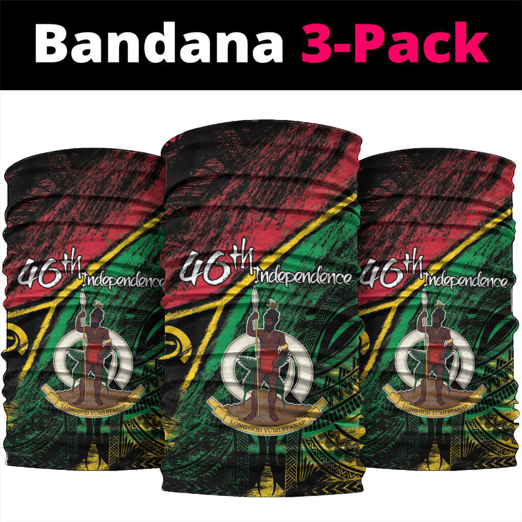 Vanuatu 46th Year Anniversary Neck Gaiter Vintage Grunge Vanuatu Flag Heritage