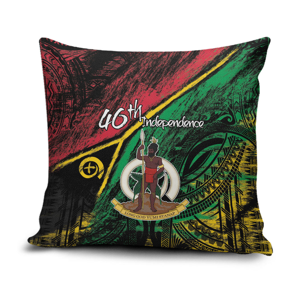Vanuatu 46th Year Anniversary Pillow Cover Vintage Grunge Vanuatu Flag Heritage