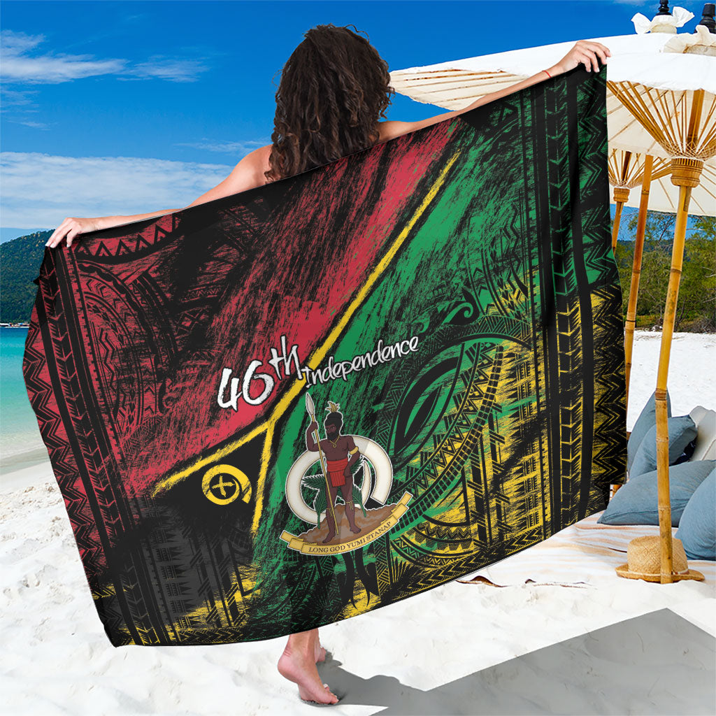 Vanuatu 46th Year Anniversary Sarong Vintage Grunge Vanuatu Flag Heritage