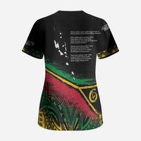 Vanuatu 46th Year Anniversary Scrub Top Vintage Grunge Vanuatu Flag Heritage LT9 - Polynesian Pride