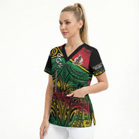 Vanuatu 46th Year Anniversary Scrub Top Vintage Grunge Vanuatu Flag Heritage LT9 - Polynesian Pride