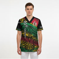 Vanuatu 46th Year Anniversary Scrub Top Vintage Grunge Vanuatu Flag Heritage LT9 - Polynesian Pride