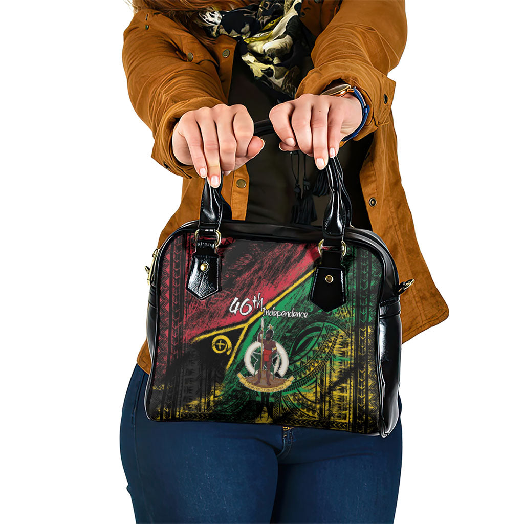 Vanuatu 46th Year Anniversary Shoulder Handbag Vintage Grunge Vanuatu Flag Heritage