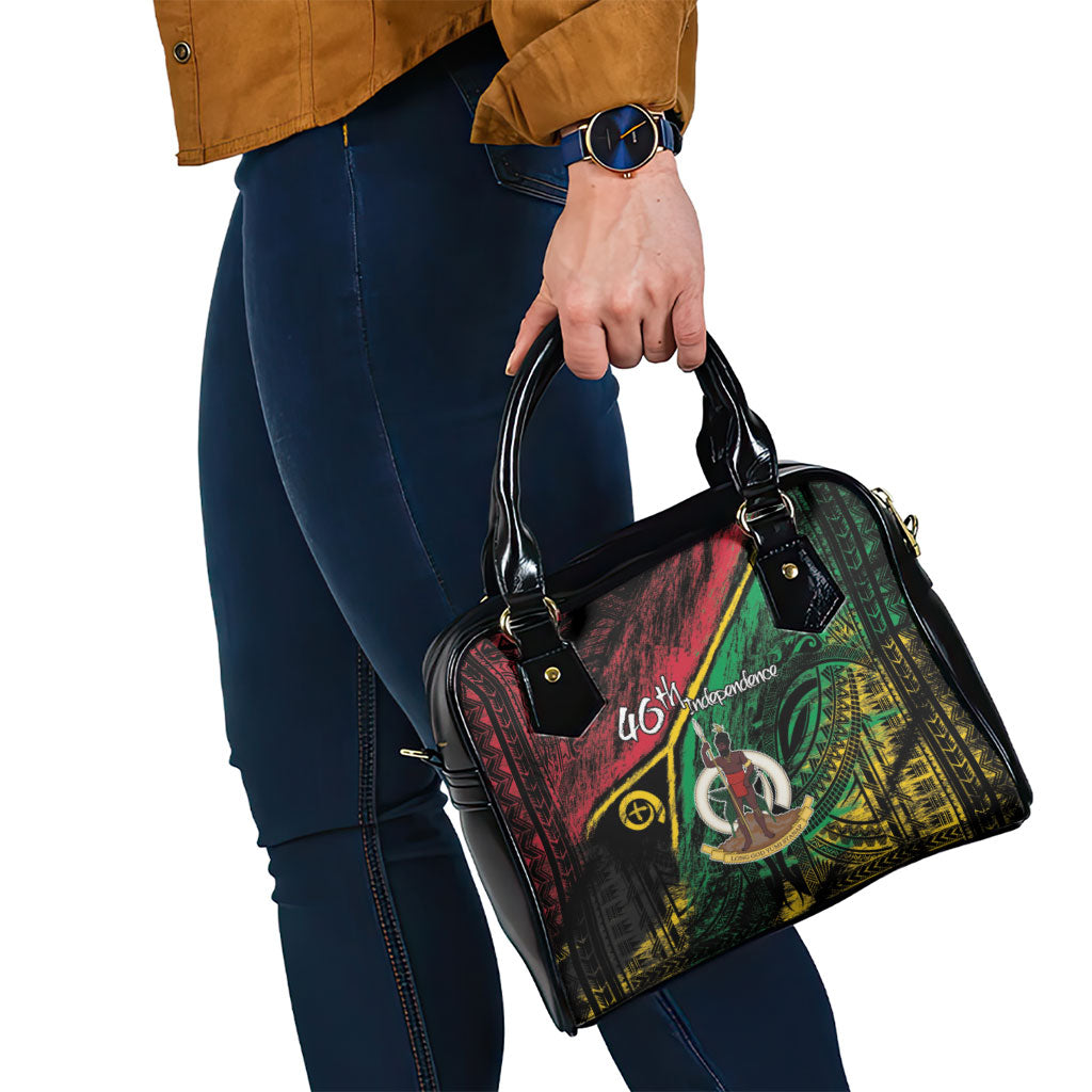 Vanuatu 46th Year Anniversary Shoulder Handbag Vintage Grunge Vanuatu Flag Heritage