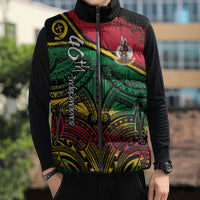 Vanuatu 46th Year Anniversary Sleeveless Puffer Jacket Vintage Grunge Vanuatu Flag Heritage LT9 - Polynesian Pride
