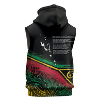 Vanuatu 46th Year Anniversary Sleeveless Zip Hoodie Vintage Grunge Vanuatu Flag Heritage LT9 - Polynesian Pride