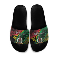 Vanuatu 46th Year Anniversary Slide Sandals Vintage Grunge Vanuatu Flag Heritage