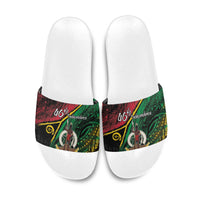 Vanuatu 46th Year Anniversary Slide Sandals Vintage Grunge Vanuatu Flag Heritage