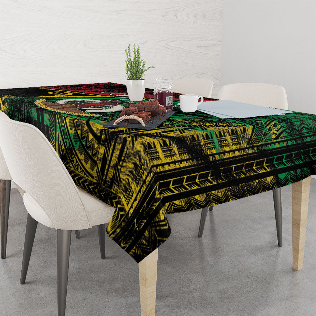 Vanuatu 46th Year Anniversary Tablecloth Vintage Grunge Vanuatu Flag Heritage LT9 - Polynesian Pride