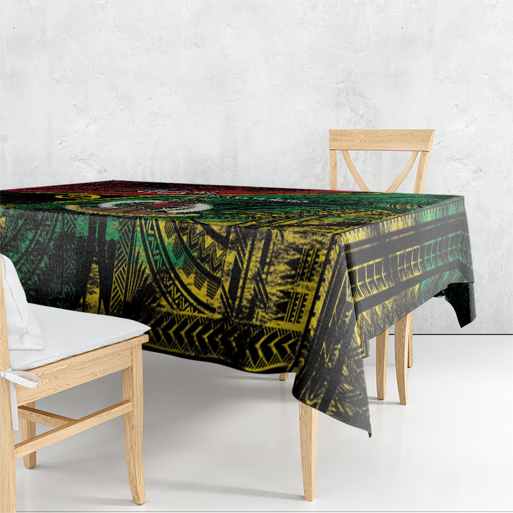 Vanuatu 46th Year Anniversary Tablecloth Vintage Grunge Vanuatu Flag Heritage LT9 - Polynesian Pride