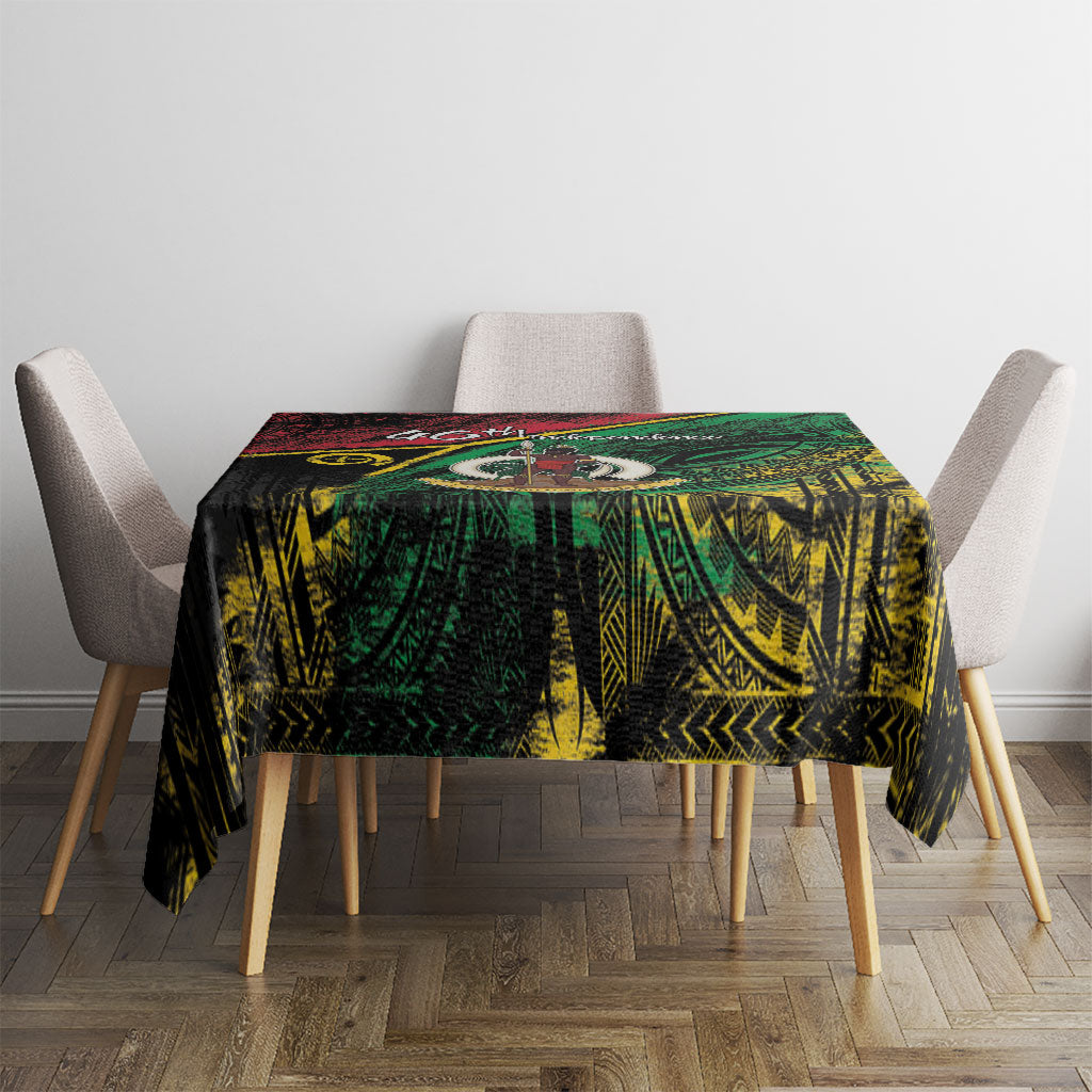 Vanuatu 46th Year Anniversary Tablecloth Vintage Grunge Vanuatu Flag Heritage LT9 - Polynesian Pride