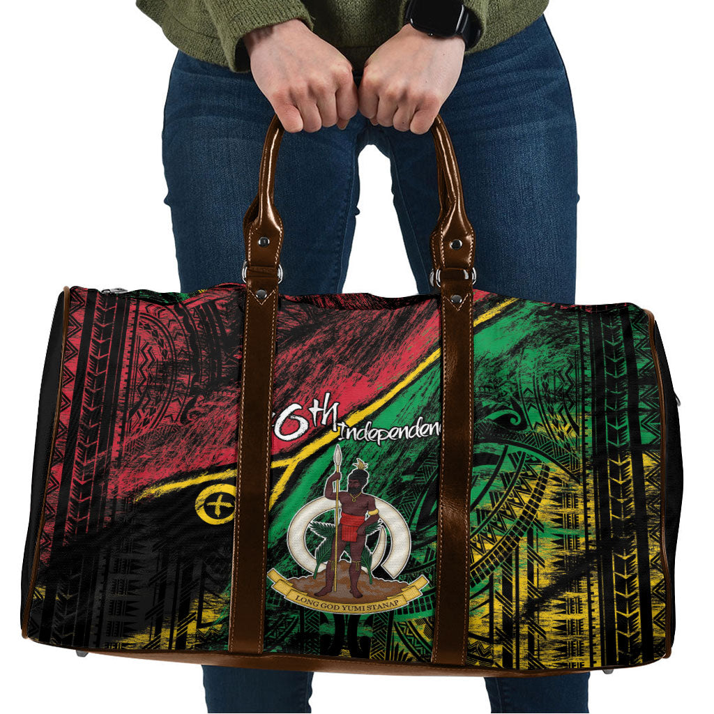 Vanuatu 46th Year Anniversary Travel Bag Vintage Grunge Vanuatu Flag Heritage