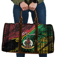 Vanuatu 46th Year Anniversary Travel Bag Vintage Grunge Vanuatu Flag Heritage LT9 Black - Polynesian Pride