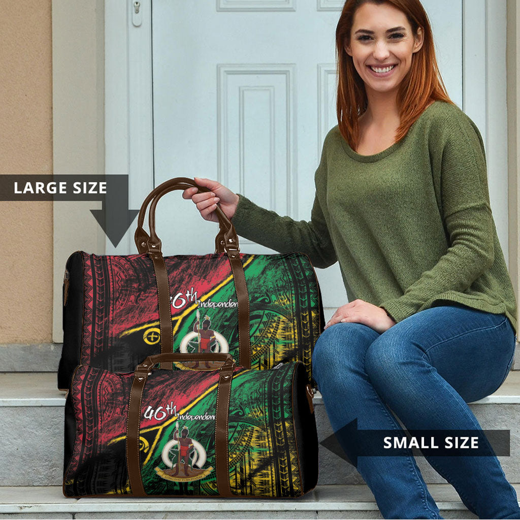 Vanuatu 46th Year Anniversary Travel Bag Vintage Grunge Vanuatu Flag Heritage LT9 - Polynesian Pride