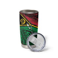 Vanuatu 46th Year Anniversary Tumbler Cup Vintage Grunge Vanuatu Flag Heritage LT9 - Polynesian Pride