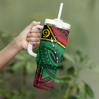 Vanuatu 46th Year Anniversary Tumbler With Handle Vintage Grunge Vanuatu Flag Heritage LT9 - Polynesian Pride