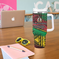 Vanuatu 46th Year Anniversary Tumbler With Handle Vintage Grunge Vanuatu Flag Heritage LT9 - Polynesian Pride