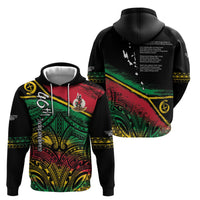 Vanuatu 46th Year Anniversary Zip Hoodie Vintage Grunge Vanuatu Flag Heritage LT9 - Polynesian Pride
