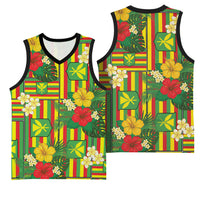 Hawaii Kanaka Maoli Hibiscus Basketball Jersey Hawaiian Flag Motif