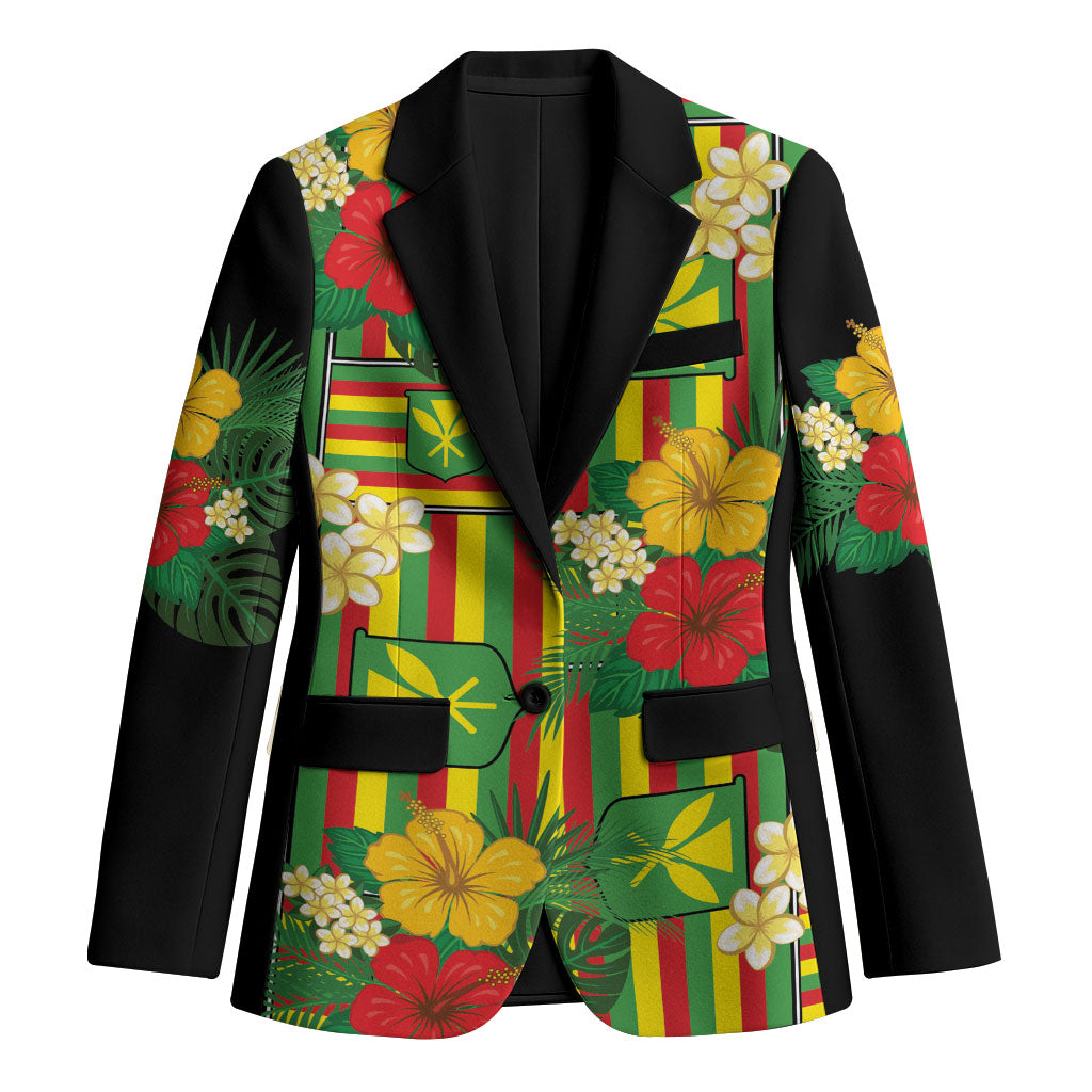 Hawaii Kanaka Maoli Hibiscus Blazer Hawaiian Flag Motif LT9 Unisex Green - Polynesian Pride