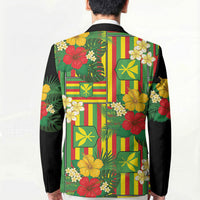 Hawaii Kanaka Maoli Hibiscus Blazer Hawaiian Flag Motif