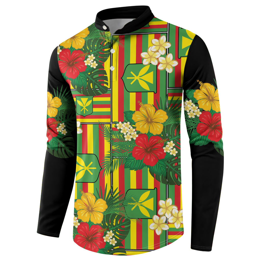 Hawaii Kanaka Maoli Hibiscus Button Sweatshirt Hawaiian Flag Motif