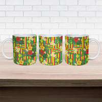 Hawaii Kanaka Maoli Hibiscus Ceramic Mug Hawaiian Flag Motif