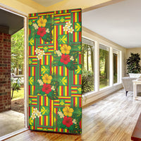 Hawaii Kanaka Maoli Hibiscus Door Cover Hawaiian Flag Motif