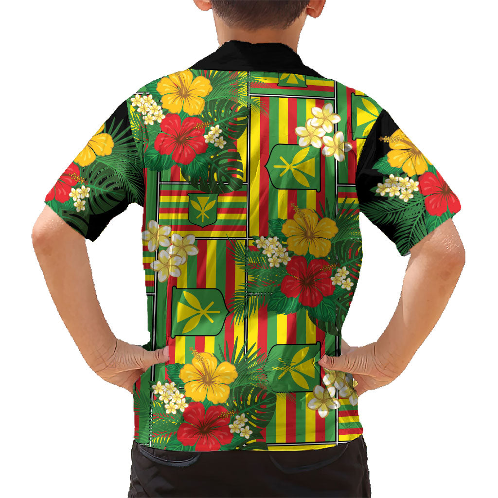 Hawaii Kanaka Maoli Hibiscus Family Matching Off Shoulder Maxi Dress and Hawaiian Shirt Hawaiian Flag Motif