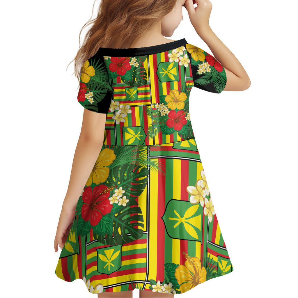 Hawaii Kanaka Maoli Hibiscus Family Matching Off Shoulder Short Dress and Hawaiian Shirt Hawaiian Flag Motif