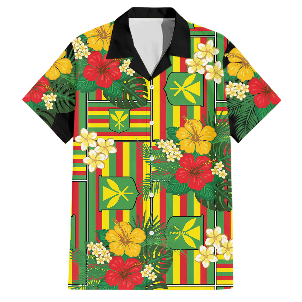 Hawaii Kanaka Maoli Hibiscus Family Matching Off Shoulder Short Dress and Hawaiian Shirt Hawaiian Flag Motif