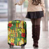 Hawaii Kanaka Maoli Hibiscus Luggage Cover Hawaiian Flag Motif