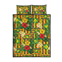 Hawaii Kanaka Maoli Hibiscus Quilt Bed Set Hawaiian Flag Motif