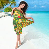 Hawaii Kanaka Maoli Hibiscus Sarong Hawaiian Flag Motif