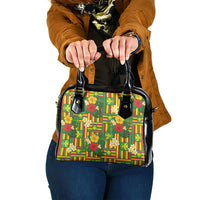 Hawaii Kanaka Maoli Hibiscus Shoulder Handbag Hawaiian Flag Motif