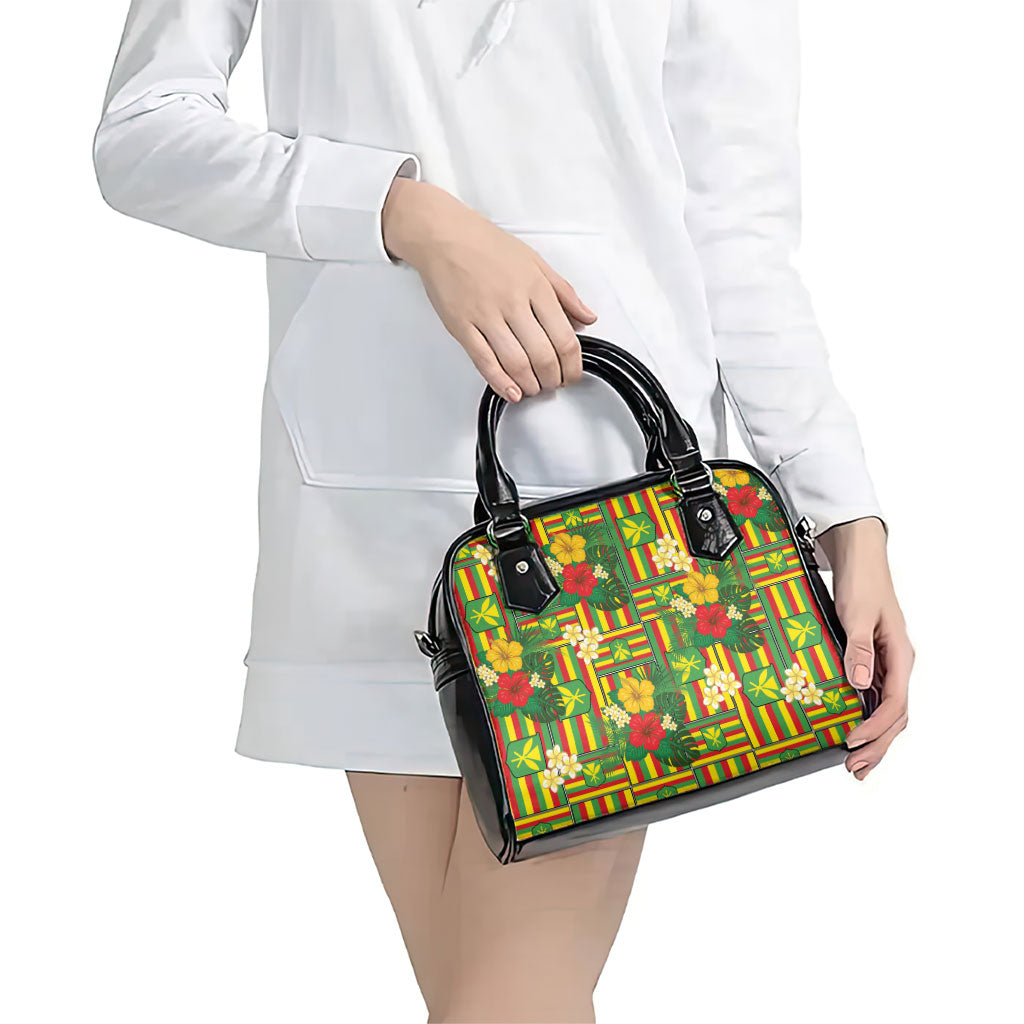 Hawaii Kanaka Maoli Hibiscus Shoulder Handbag Hawaiian Flag Motif