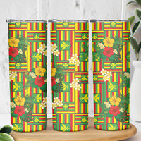 Hawaii Kanaka Maoli Hibiscus Skinny Tumbler Hawaiian Flag Motif