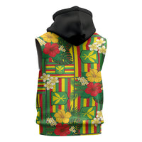 Hawaii Kanaka Maoli Hibiscus Sleeveless Hoodie Hawaiian Flag Motif