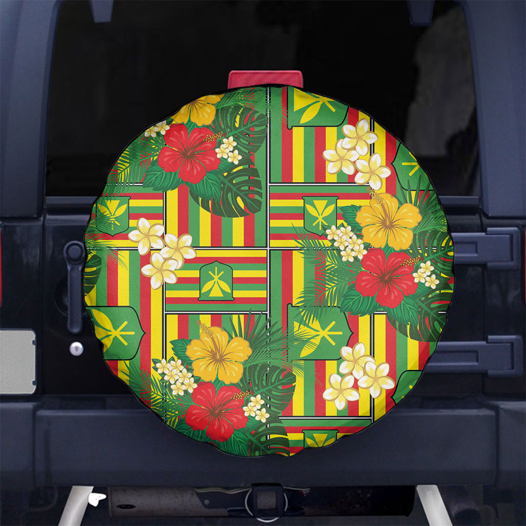 Hawaii Kanaka Maoli Hibiscus Spare Tire Cover Hawaiian Flag Motif