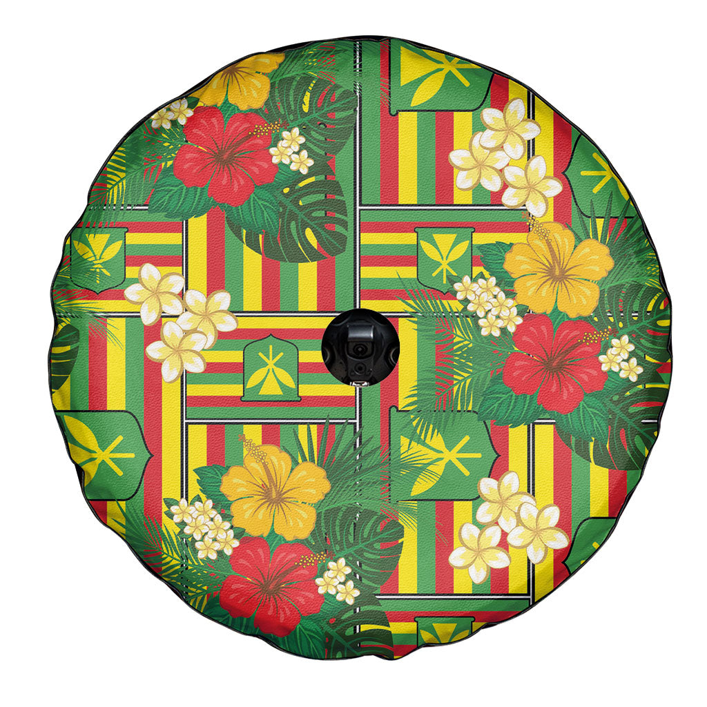 Hawaii Kanaka Maoli Hibiscus Spare Tire Cover Hawaiian Flag Motif