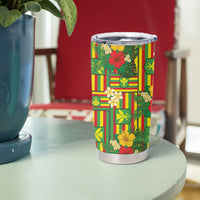 Hawaii Kanaka Maoli Hibiscus Tumbler Cup Hawaiian Flag Motif