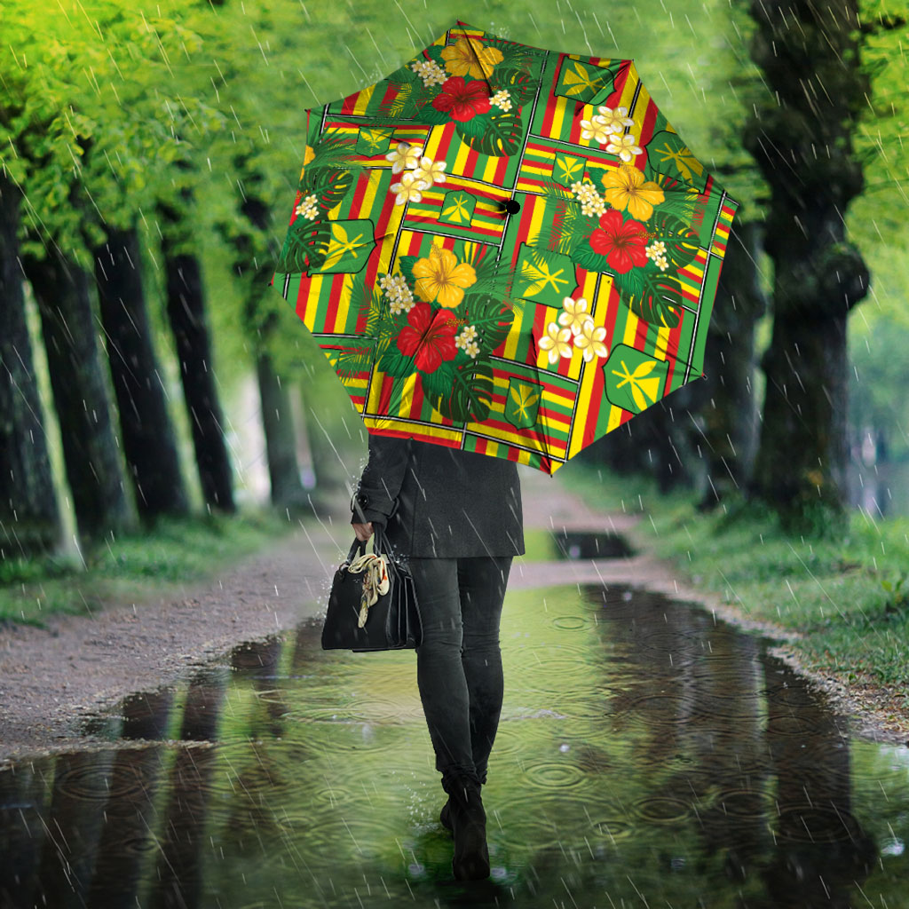 Hawaii Kanaka Maoli Hibiscus Umbrella Hawaiian Flag Motif