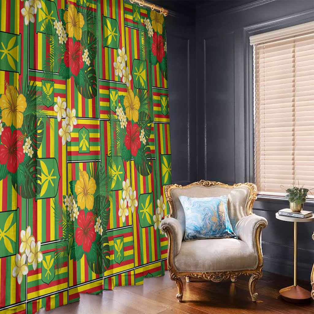 Hawaii Kanaka Maoli Hibiscus Window Curtain Hawaiian Flag Motif