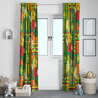 Hawaii Kanaka Maoli Hibiscus Window Curtain Hawaiian Flag Motif