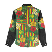 Hawaii Kanaka Maoli Hibiscus Women Casual Shirt Hawaiian Flag Motif