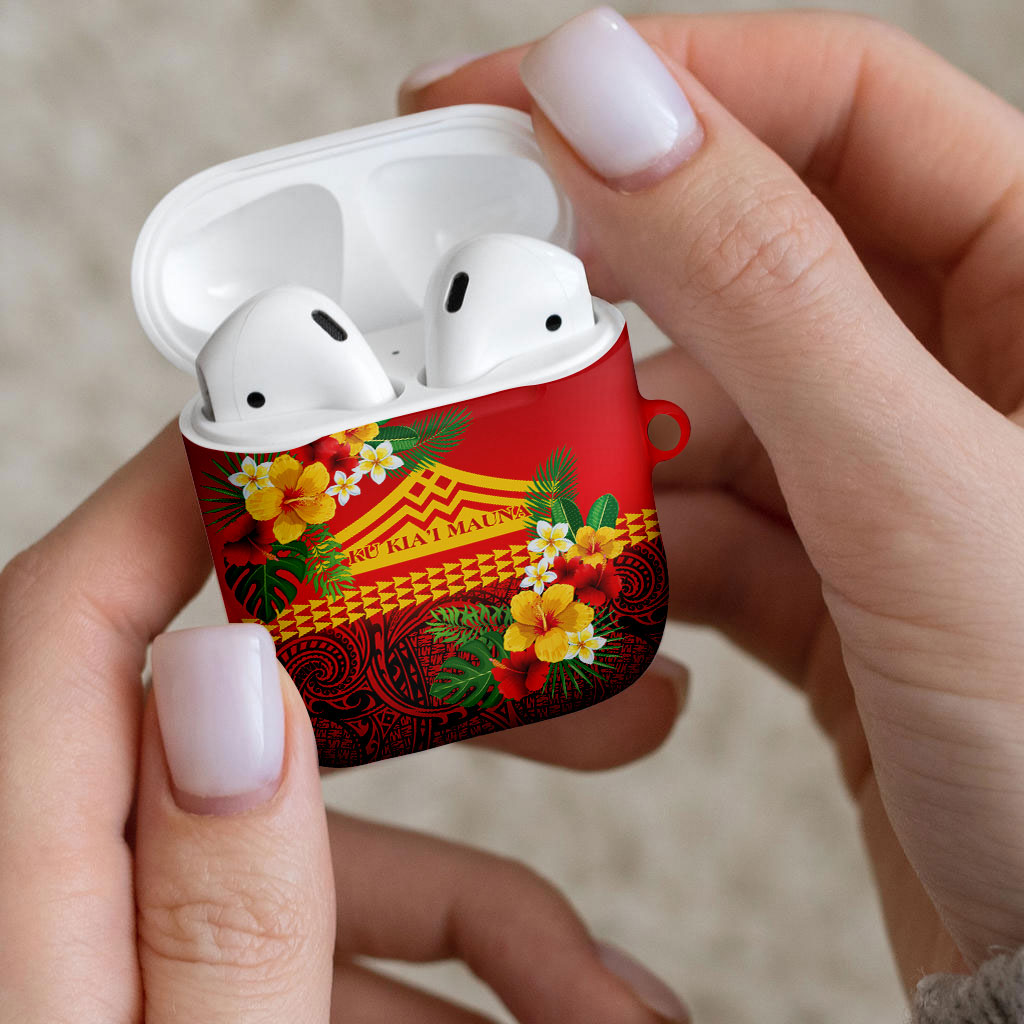 Hawaii Ku Kia'i Mauna AirPods Case Hibiscus Kakau Pattern