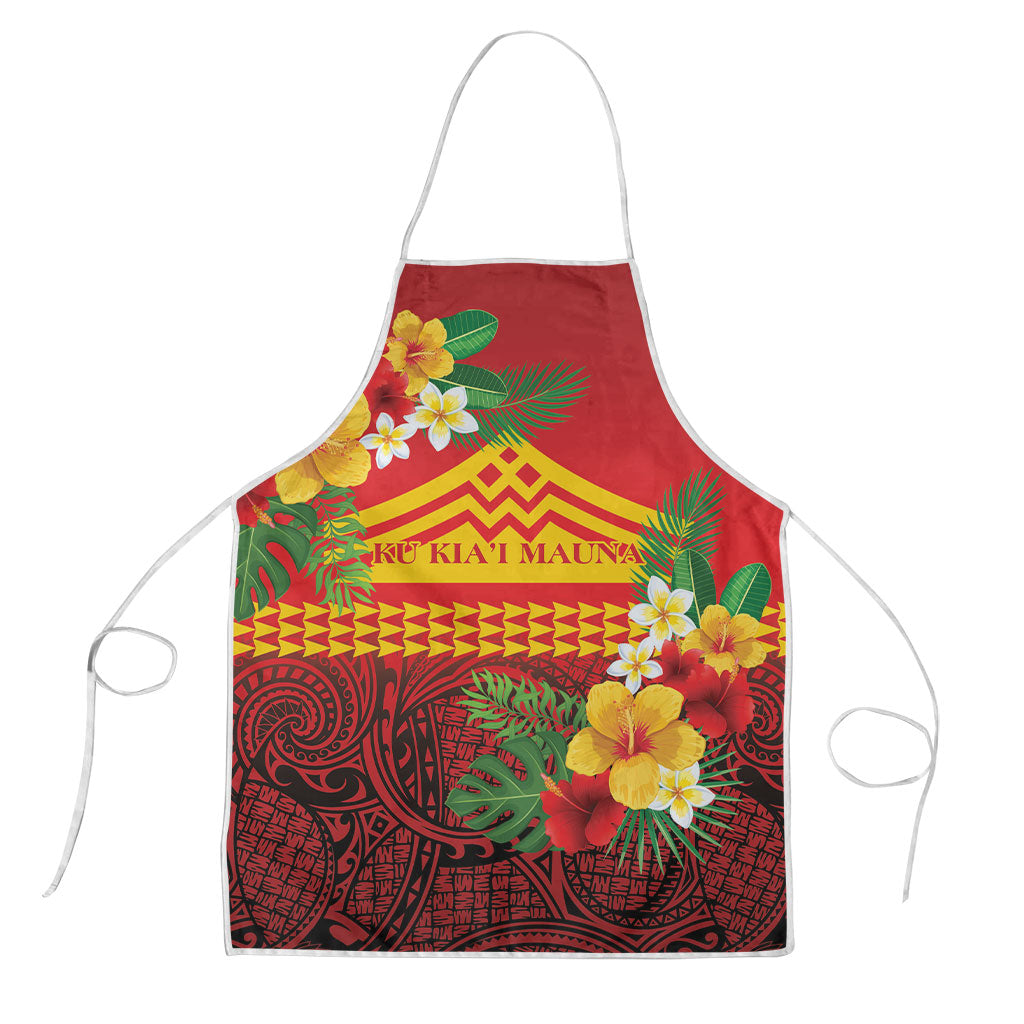 Hawaii Ku Kia'i Mauna Apron Hibiscus Kakau Pattern LT9 Red - Polynesian Pride