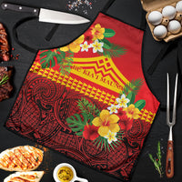 Hawaii Ku Kia'i Mauna Apron Hibiscus Kakau Pattern