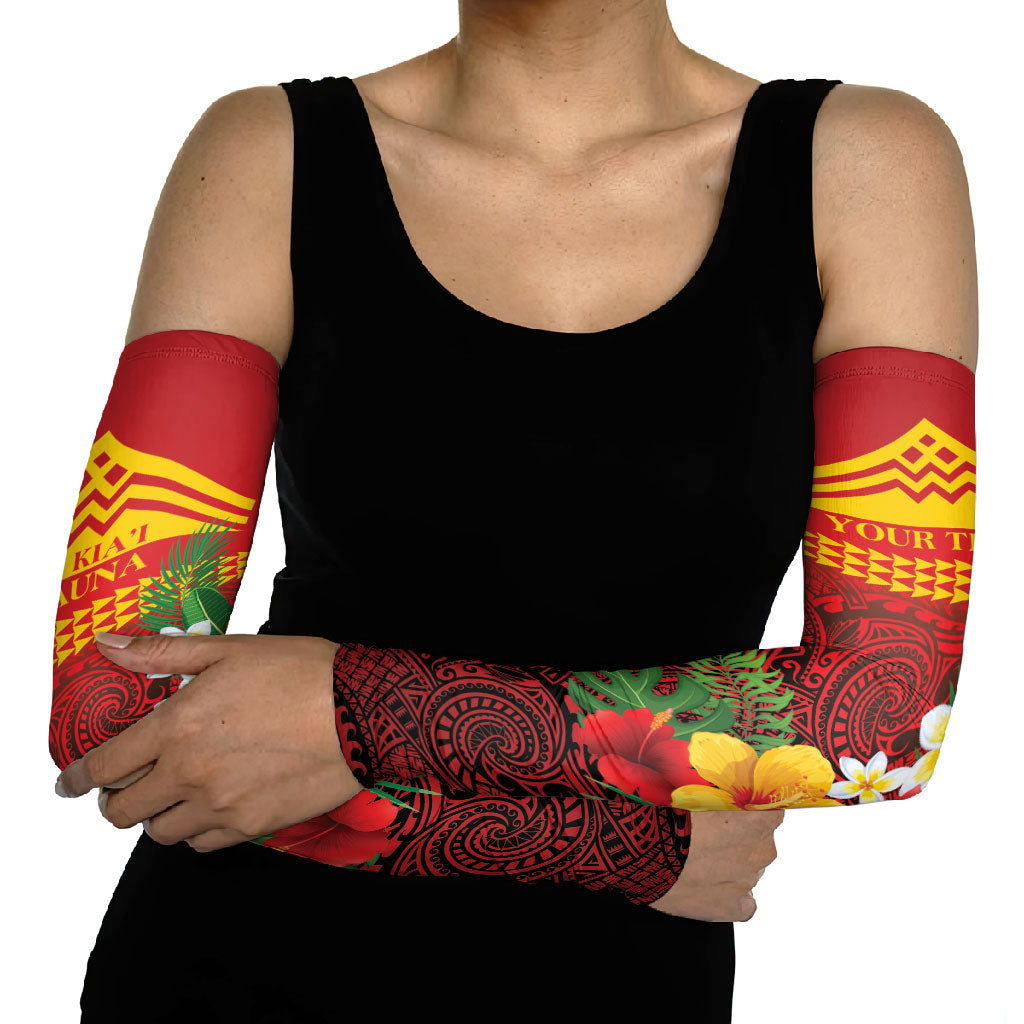 Hawaii Ku Kia'i Mauna Personalized Arm Sleeves Hibiscus Kakau Pattern